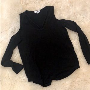 LNA luxury soft cold shoulder sweater